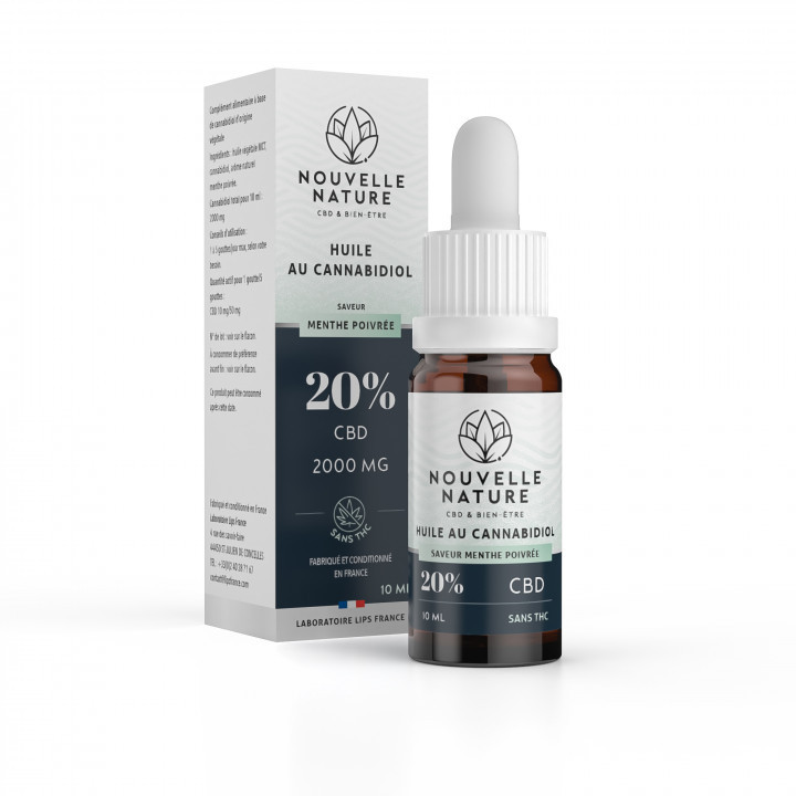 [004039-7827] Huile sublinguale CBD Saveur Menthe Poivrée - Nouvelle Nature (5% - 500 mg/10ml)