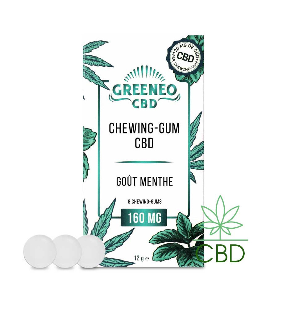 [004493] Chewing-Gums CBD Menthe - GREENEO