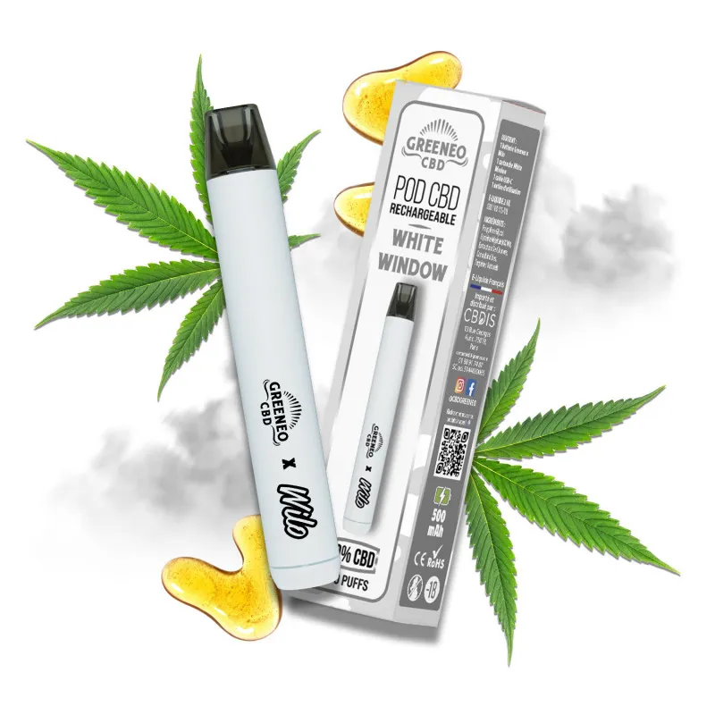 Pod CBD Rechargeable White Window - Greeneo
